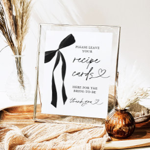 Póster Rótulo de tarjetas de recetas para novias Black Bo