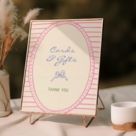 Póster Rótulo de tarjetas y regalos coloridos dibujados a