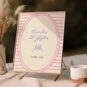 Póster Rótulo de tarjetas y regalos coloridos dibujados a