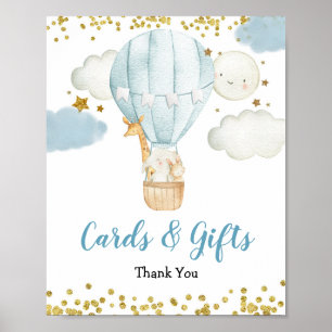 Póster Rótulo de tarjetas y regalos de animales de globo