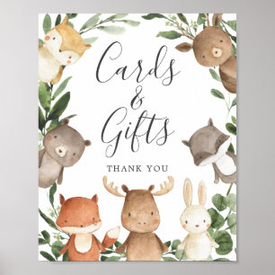 Póster Rótulo de tarjetas y regalos de Baby Shower de ami