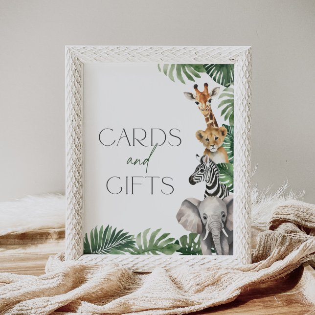 Póster Rótulo de tarjetas y regalos de Baby Shower Safari (Subido por el creador)