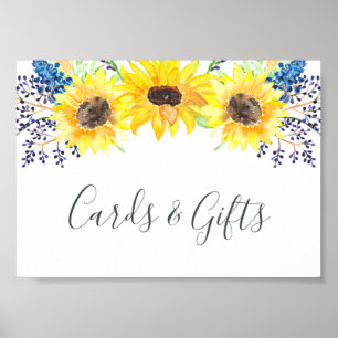 Póster Rótulo de tarjetas y regalos de boda de los campos