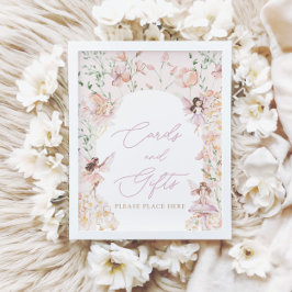 Póster Rótulo de tarjetas y regalos de Chicas rosados de 