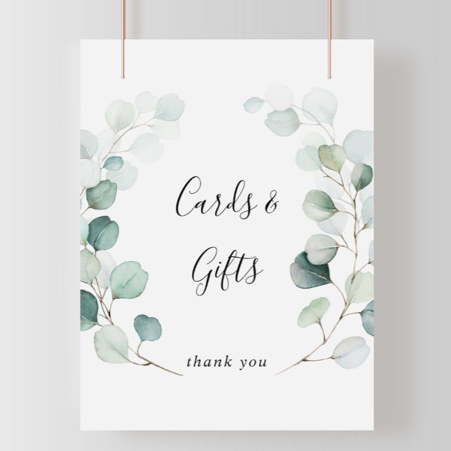 Póster Rótulo de tarjetas y regalos de eucalipto verde de (Subido por el creador)
