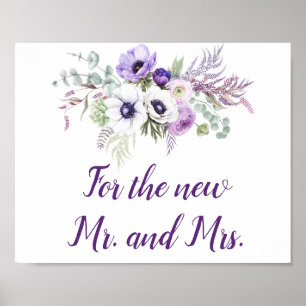Póster Rótulo de tarjetas y regalos de la boda blanca de 