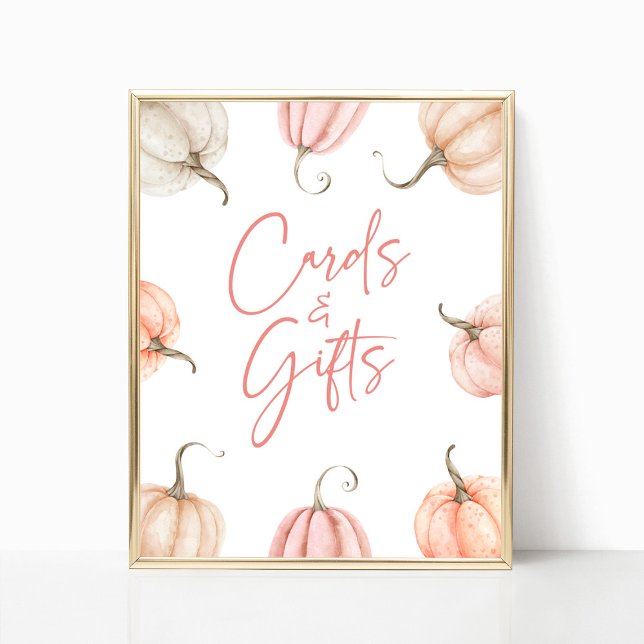 Póster Rótulo de tarjetas y regalos de otoño de calabaza  (Subido por el creador)