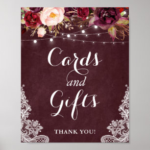 Póster Rótulo de tarjetas y regalos Luces Florales Borg