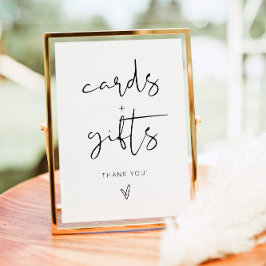 Póster Rótulo de tarjetas y regalos minimalistas