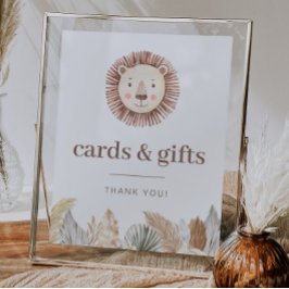 Póster Rótulo de tarjetas y regalos neutrales de hojas de