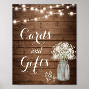 Póster Rótulo de tarjetas y regalos para las luces de ali