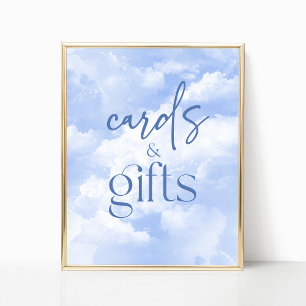 Póster Rótulo de tarjetas y regalos para nubes espumosas