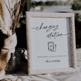 Póster Rótulo de teléfono móvil de recepción de boda de l