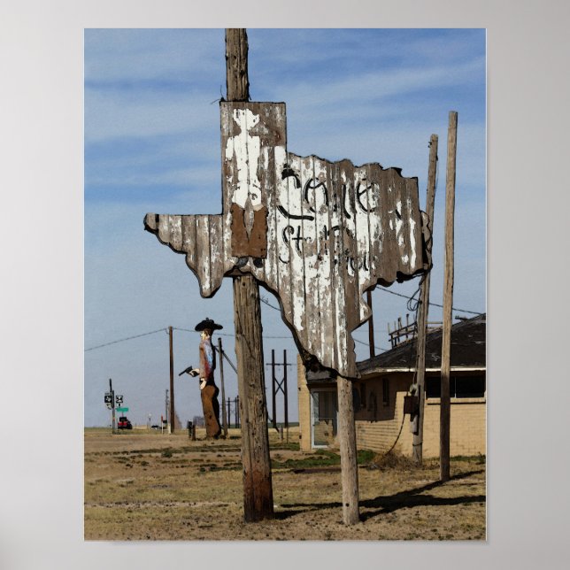 Póster Rótulo de Tex y Texas (Frente)