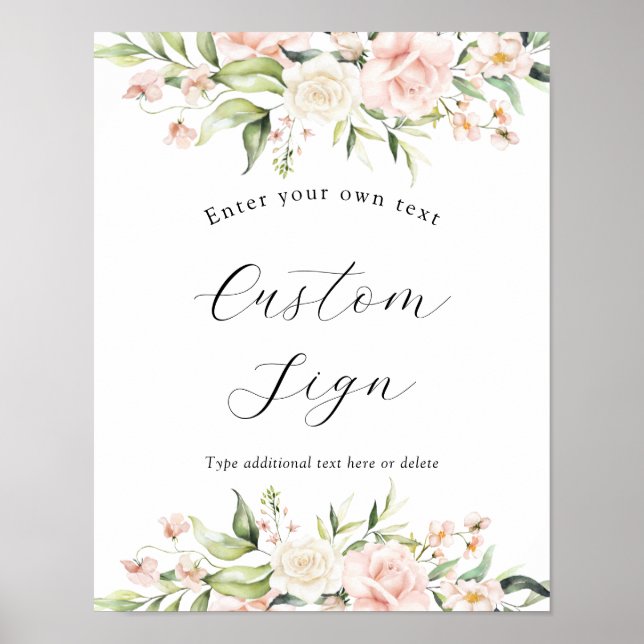 Póster Rótulo de texto de florals y Personalizado de vege (Frente)