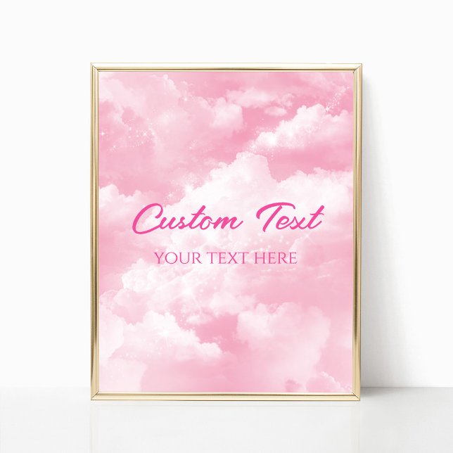 Póster Rótulo de texto de las nubes parkly rosadas Fiesta (Subido por el creador)