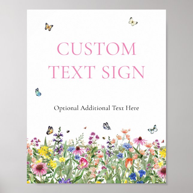 Póster Rótulo de texto Personalizado Boda de flores silve (Frente)