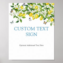 Póster Rótulo de texto Personalizado de Baby Shower limón