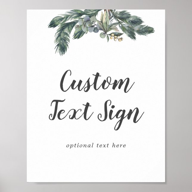 Póster Rótulo de texto Personalizado de Boda de la vegeta (Frente)