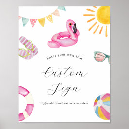 Póster Rótulo de texto Personalizado de cumpleaños Fiesta