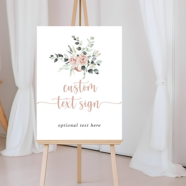 Póster Rótulo de texto Personalizado de flor rosa rosa y  (Subido por el creador)