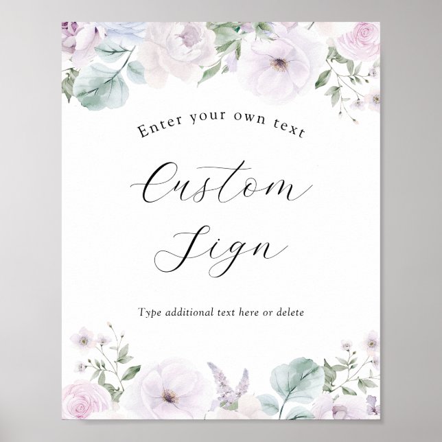 Póster Rótulo de texto Personalizado floral de lavanda vi (Frente)