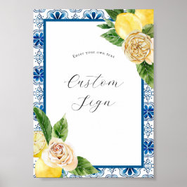 Póster Rótulo de texto Personalizado limón