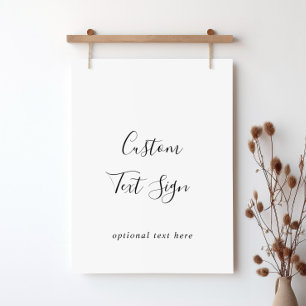 Póster Rótulo de texto Personalizado simple Minimalista