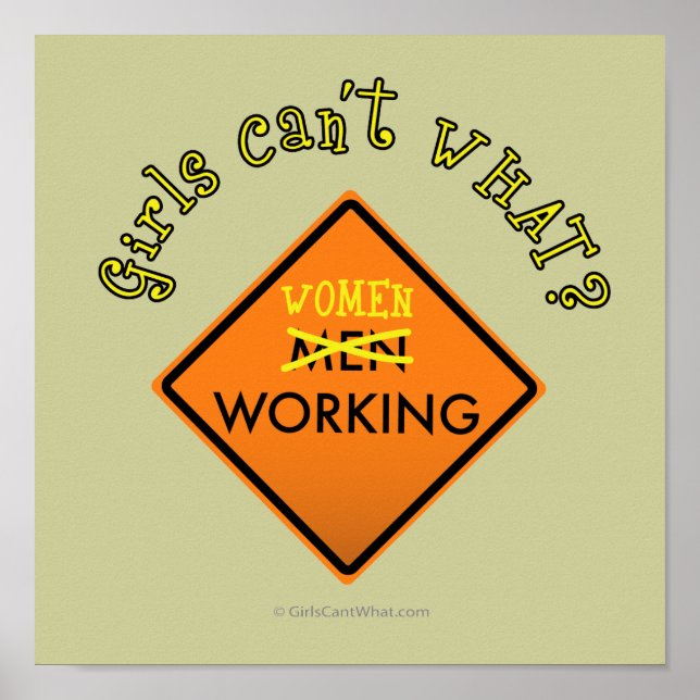 Póster Rótulo de trabajo femenino (Frente)