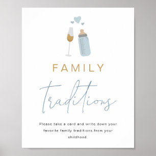 Póster RÓTULO de tradiciones familiares de botellas de AN