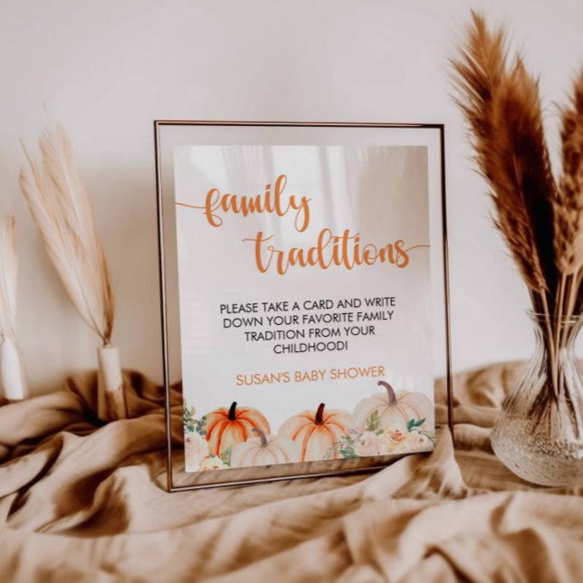 Póster Rótulo de tradiciones familiares de calabaza peque (Subido por el creador)