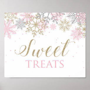 Póster Rótulo de Tratamientos Dulces Winter wonderland