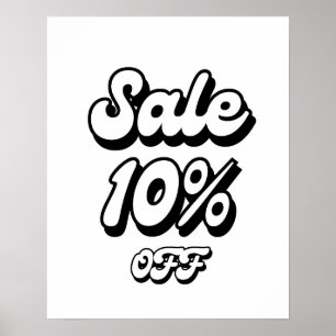 Póster Rótulo de venta al 10%, Rótulo de descuento al 10%