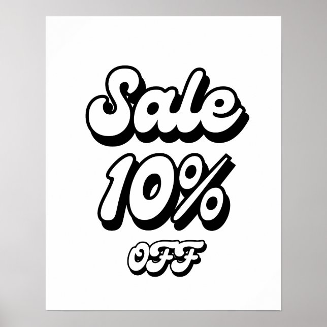 Póster Rótulo de venta al 10%, Rótulo de descuento al 10% (Frente)