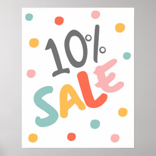 Póster Rótulo de venta al 10%, Rótulo de descuento al 10%