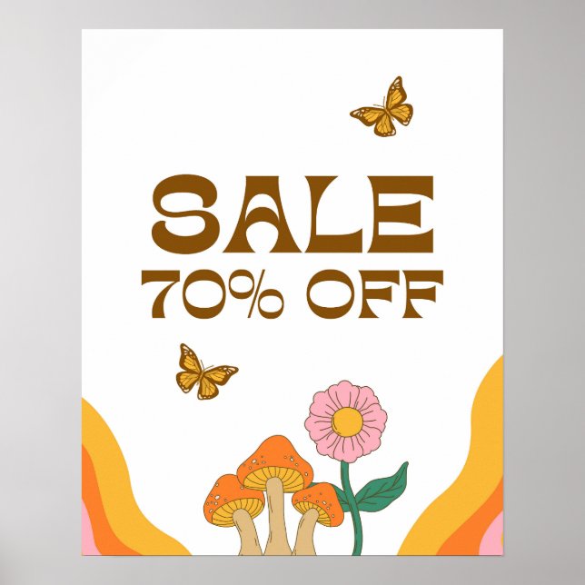 Póster Rótulo de venta al 70%, Rótulo de venta boutique (Frente)
