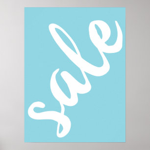 Póster Rótulo de venta azul, Rótulo de venta en temporada