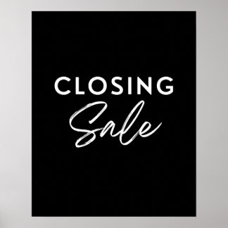 Póster Rótulo de venta de cierre de tienda, tienda minori