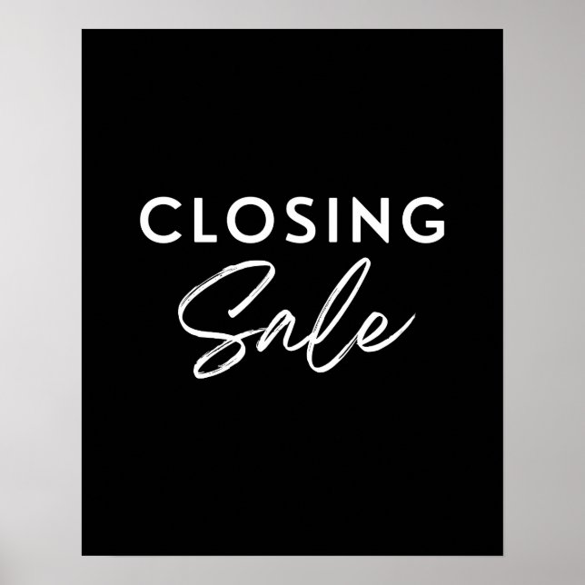 Póster Rótulo de venta de cierre de tienda, tienda minori (Frente)