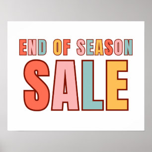 Póster Rótulo de venta de fin de temporada, venta minoris