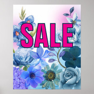 Póster Rótulo de venta de flores, tienda minorista