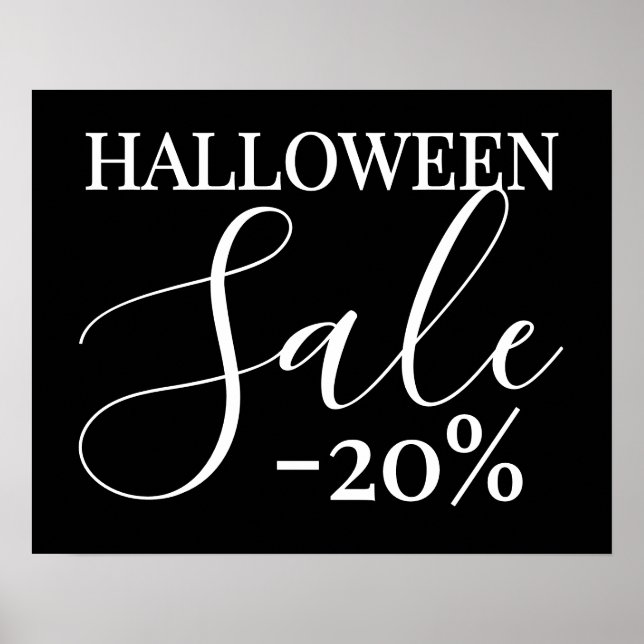 Póster Rótulo de venta de Halloween, 20% de descuento en  (Frente)