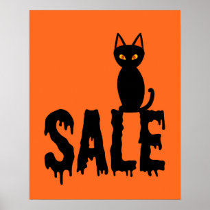 Póster Rótulo de venta de Halloween, carteles de venta bo