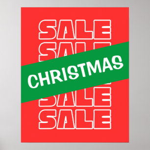 Póster Rótulo de venta de navidades, carteles de tienda m