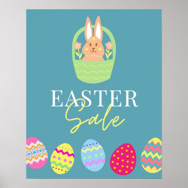 Póster Rótulo de venta de pascua, Poster de huevos de pas (Frente)