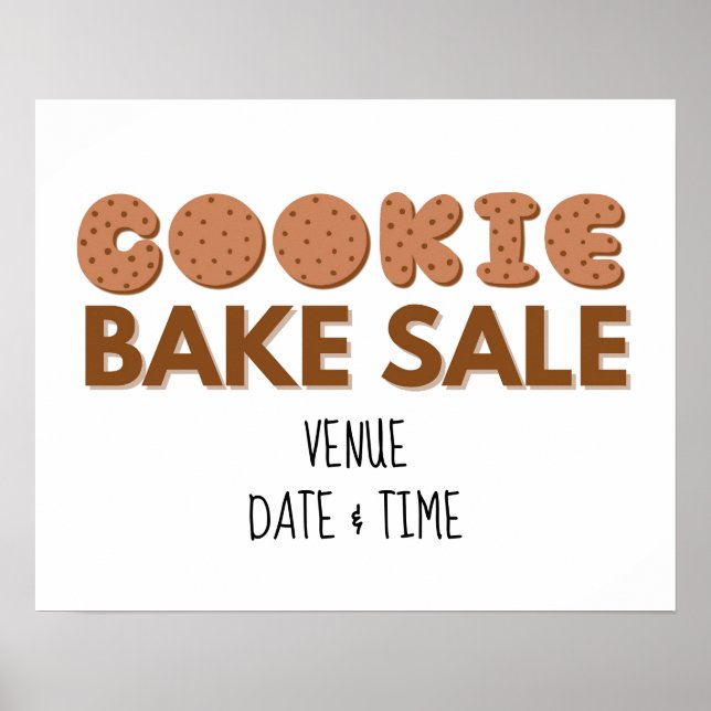 Póster Rótulo de venta de pasteles de galletas, Poster de (Frente)