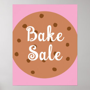 Póster Rótulo de venta de pasteles, Invitación de venta d