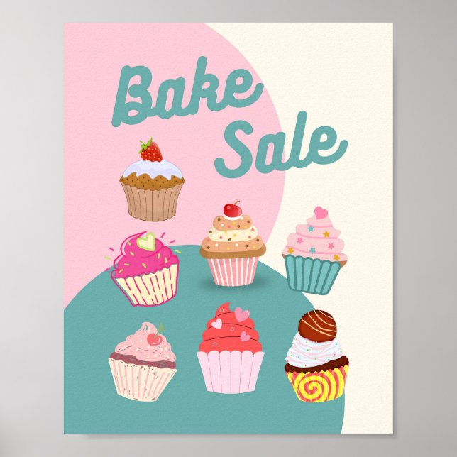 Póster Rótulo de venta de pasteles, Poster de venta de pa (Frente)