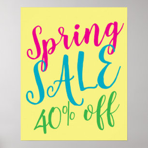 Póster Rótulo de venta de primavera, 40% de Rótulo de ven