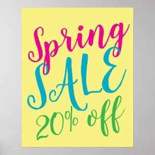 Póster Rótulo de venta de primavera, Rótulo de venta colo